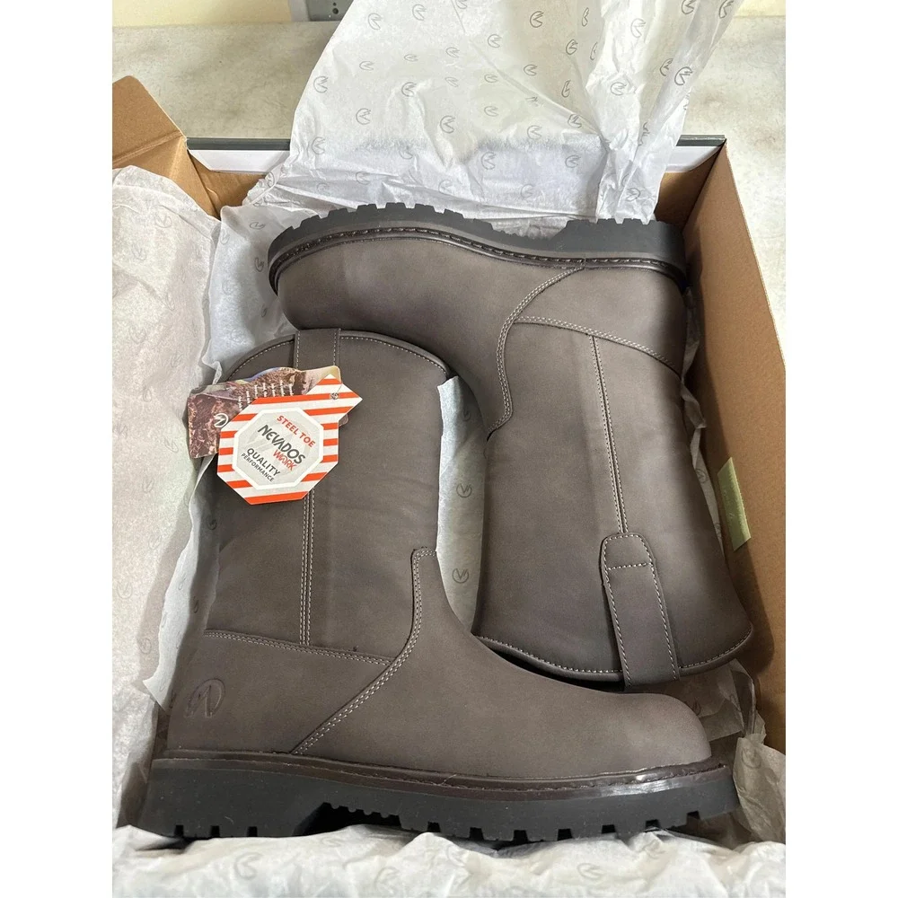 Nevados Surrey Steel Toe Men's Work Boots - Brown, Size 8